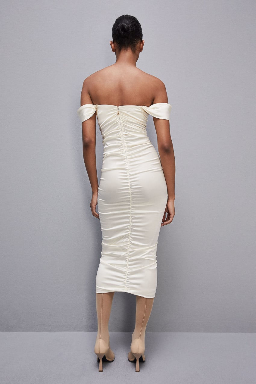 Patrizia Pepe Hand-embroidered Dress In Certified Viscose Białe | 5607ERJTS