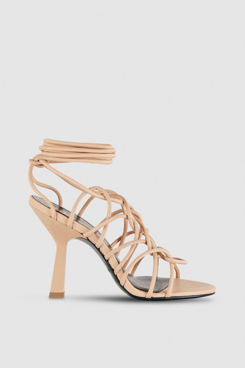 Patrizia Pepe Heeled Ankle Sandals Beżowe | 3041MVFNA