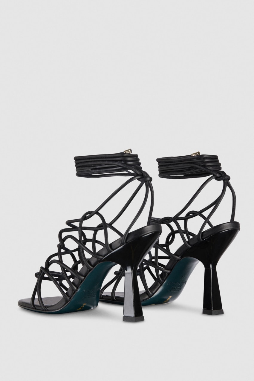 Patrizia Pepe Heeled Ankle Sandals Czarne | 4786NYGPU