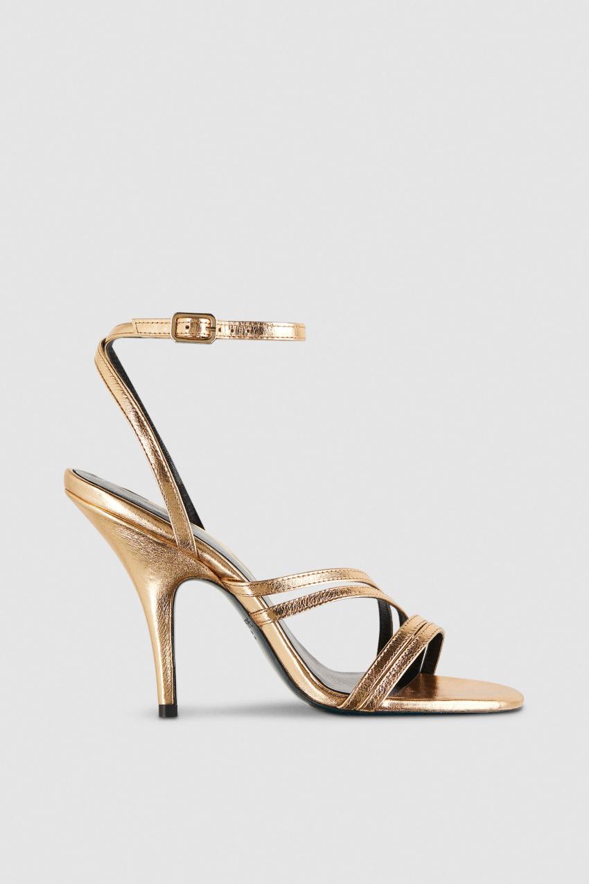 Patrizia Pepe Heeled Sandals Złote | 9721QAJBV