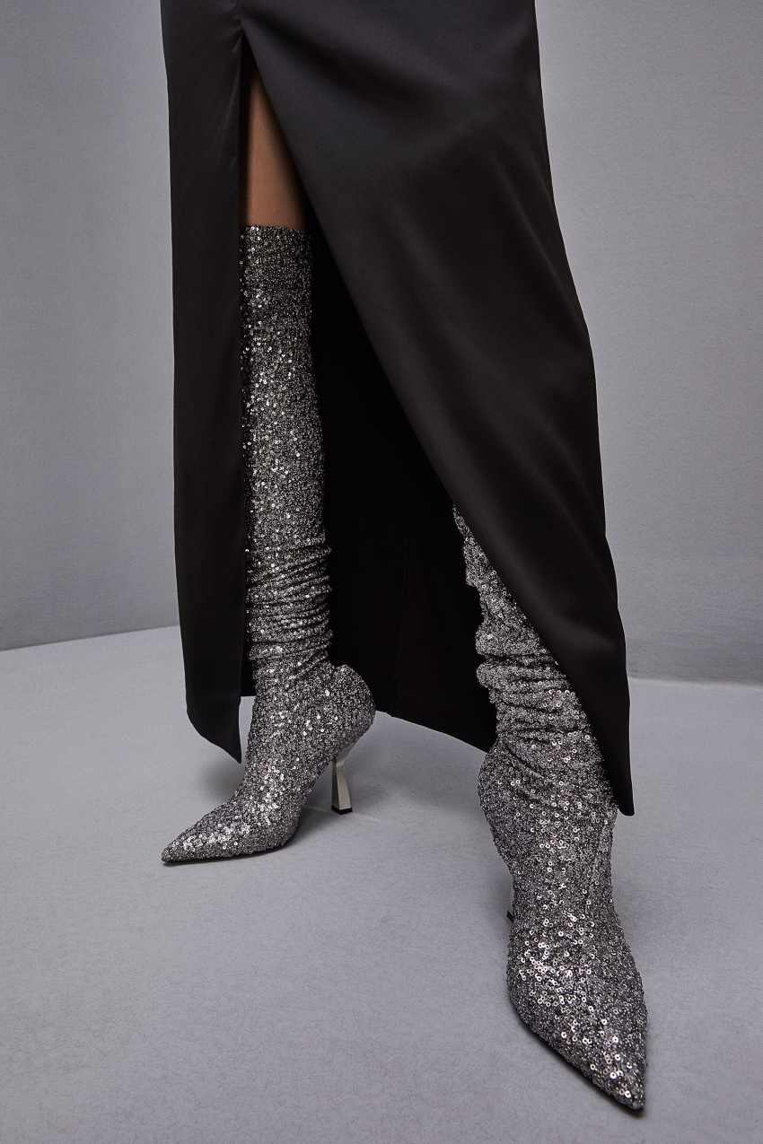 Patrizia Pepe Heeled Sequined Boots S274 | 3056PJRKE