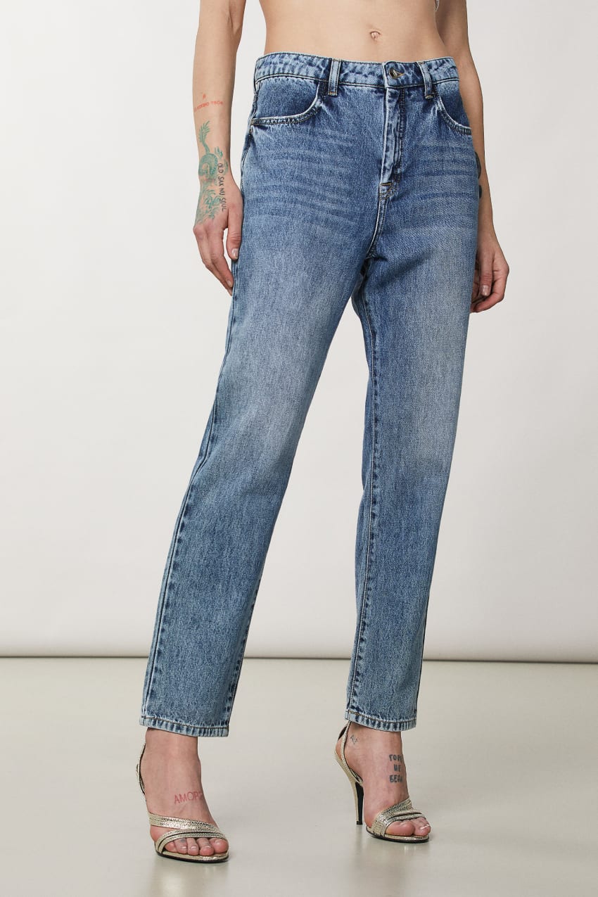 Patrizia Pepe High Waist Denim Pants Niebieskie | 7284HKJWT