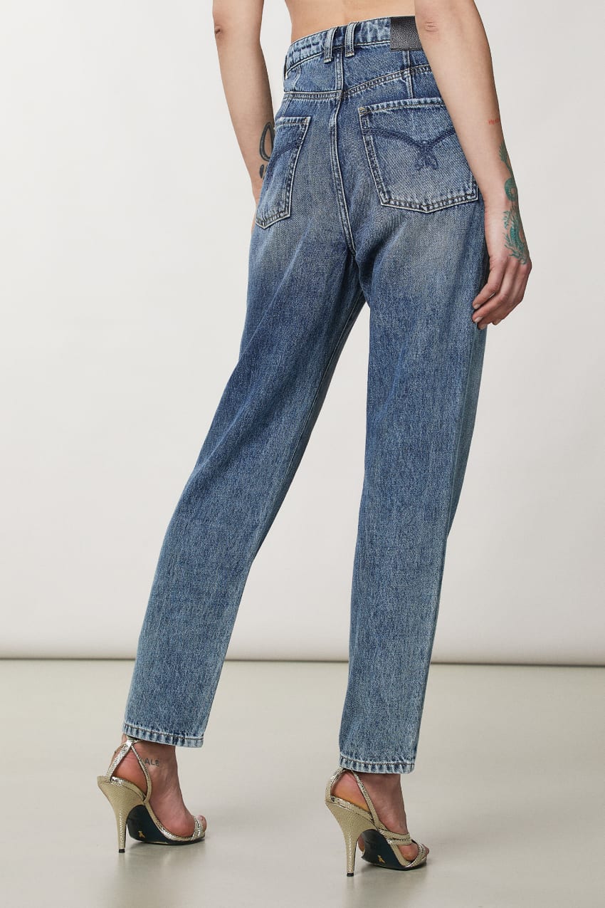 Patrizia Pepe High Waist Denim Pants Niebieskie | 7284HKJWT