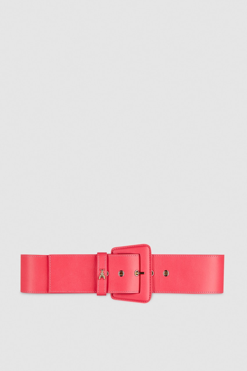 Patrizia Pepe High-waisted Belt With Leather Lining Różowe | 1053MLNDK