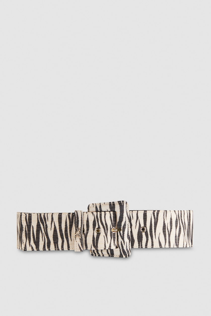 Patrizia Pepe High-waisted Belt With Lined Buckle Animalier | 8749OXFLT