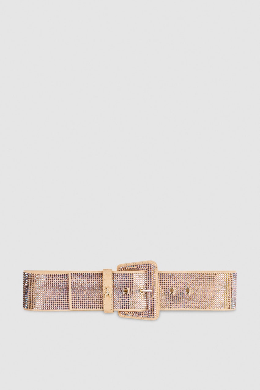 Patrizia Pepe High-waisted Belt With Rhinestones Różowe | 8920HDYBL