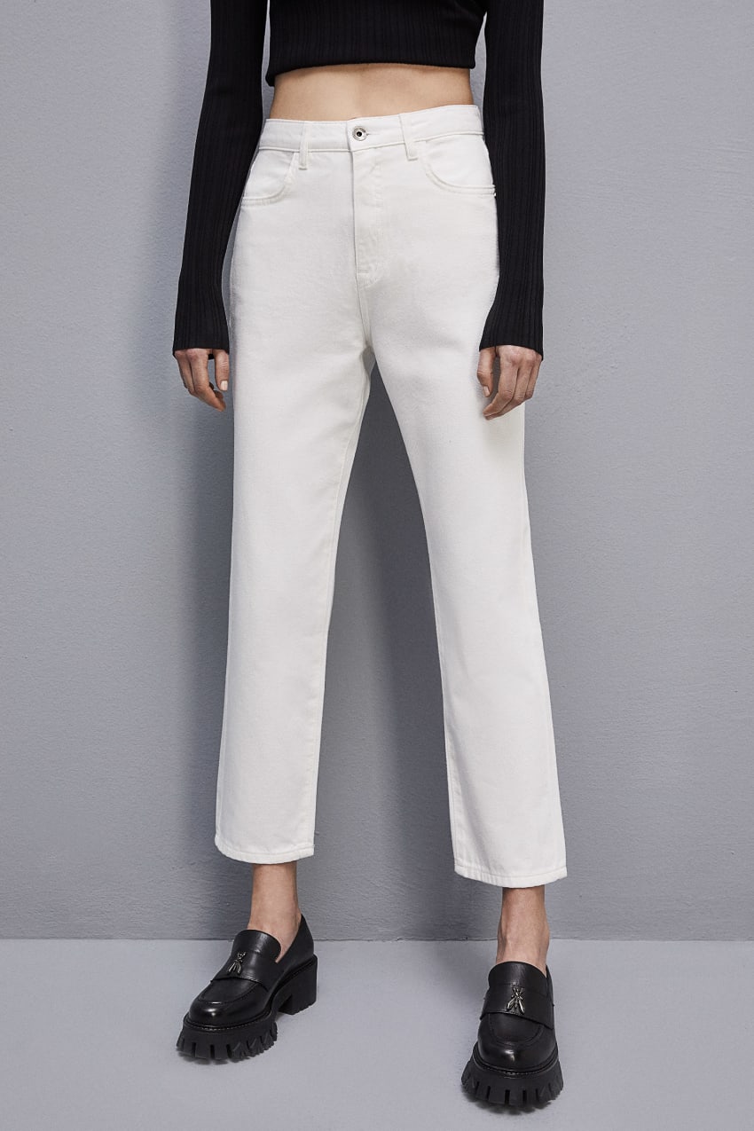 Patrizia Pepe High-waisted Denim Pants Białe | 8904EMWSX