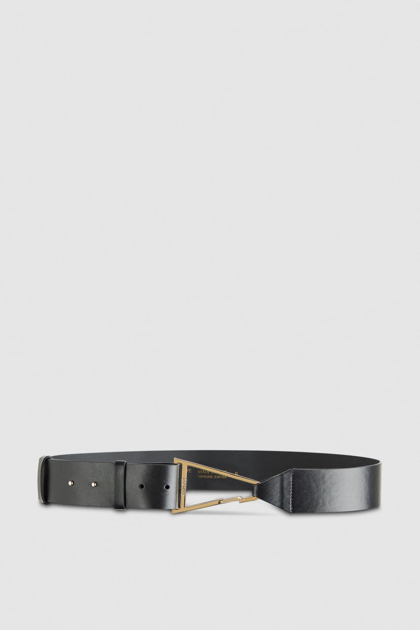 Patrizia Pepe High-waisted Leather Belt Czarne | 3974ZEMHF