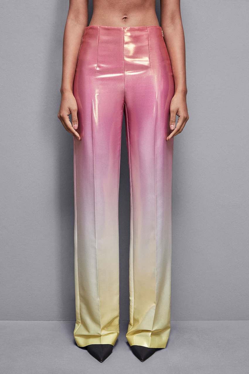 Patrizia Pepe High-waisted Satin Pants Kolorowe | 9061ZEIOJ