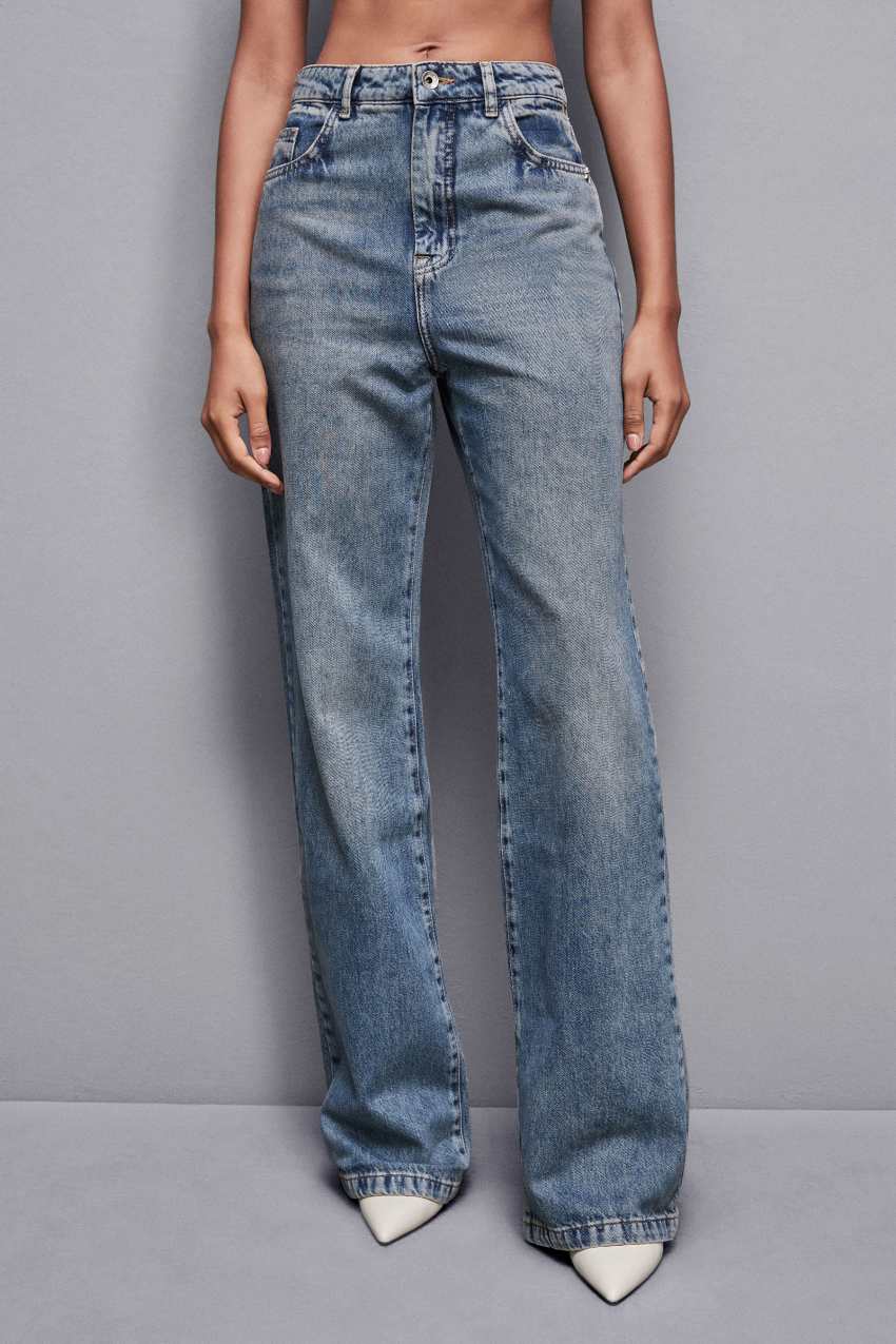 Patrizia Pepe High-waisted Straight Fit Jeans Głęboka Niebieskie | 7691JBVQU