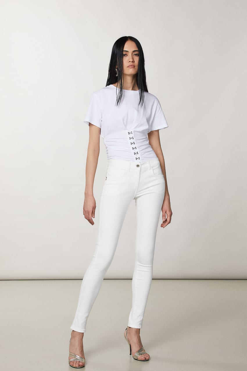 Patrizia Pepe Jeggings Białe | 3549IDNEG