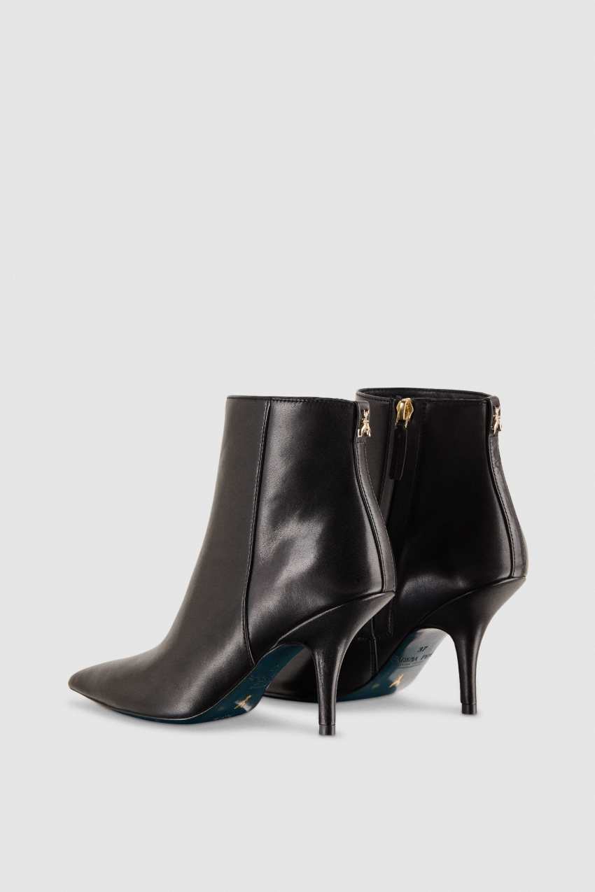 Patrizia Pepe Leather Ankle Boots Czarne | 8405AQGJM