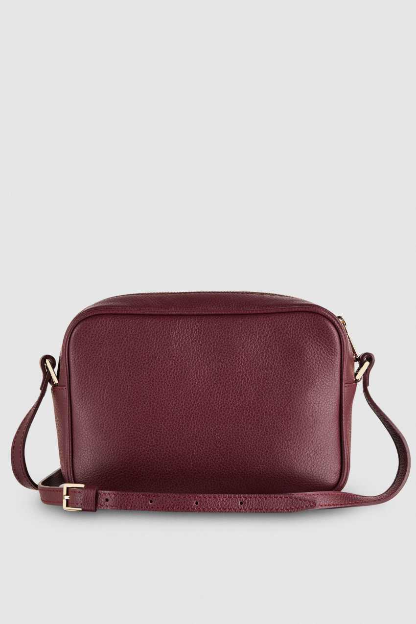 Patrizia Pepe Leather Camera Bag With Inside Pocket Fioletowe | 1390HACJT