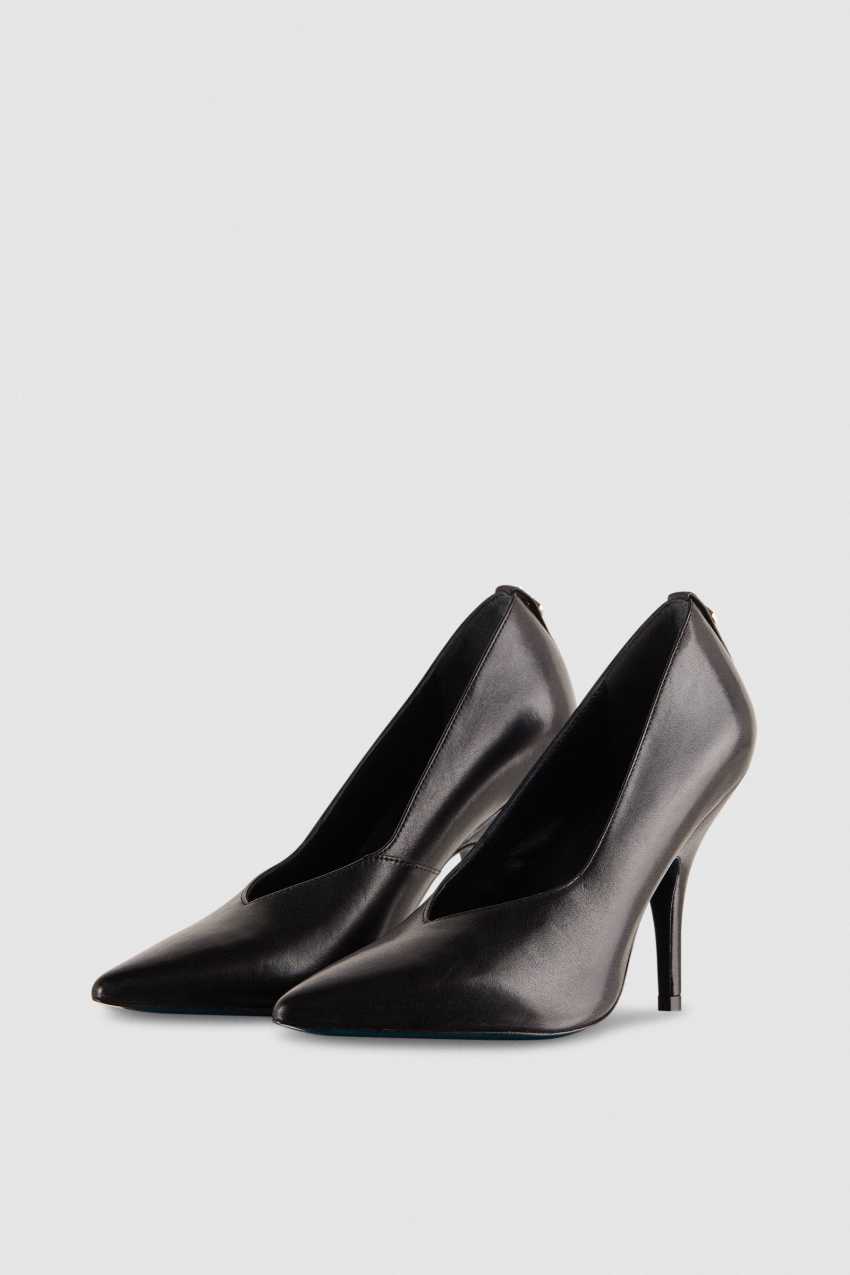 Patrizia Pepe Leather Pumps With Leather Sole Czarne | 9256TYFLJ