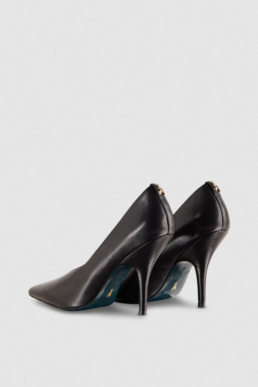 Patrizia Pepe Leather Pumps With Leather Sole Czarne | 9256TYFLJ