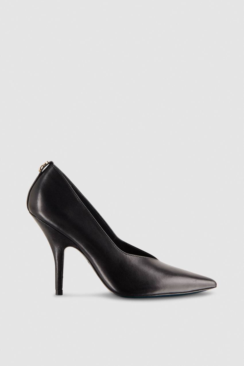 Patrizia Pepe Leather Pumps With Leather Sole Czarne | 9256TYFLJ