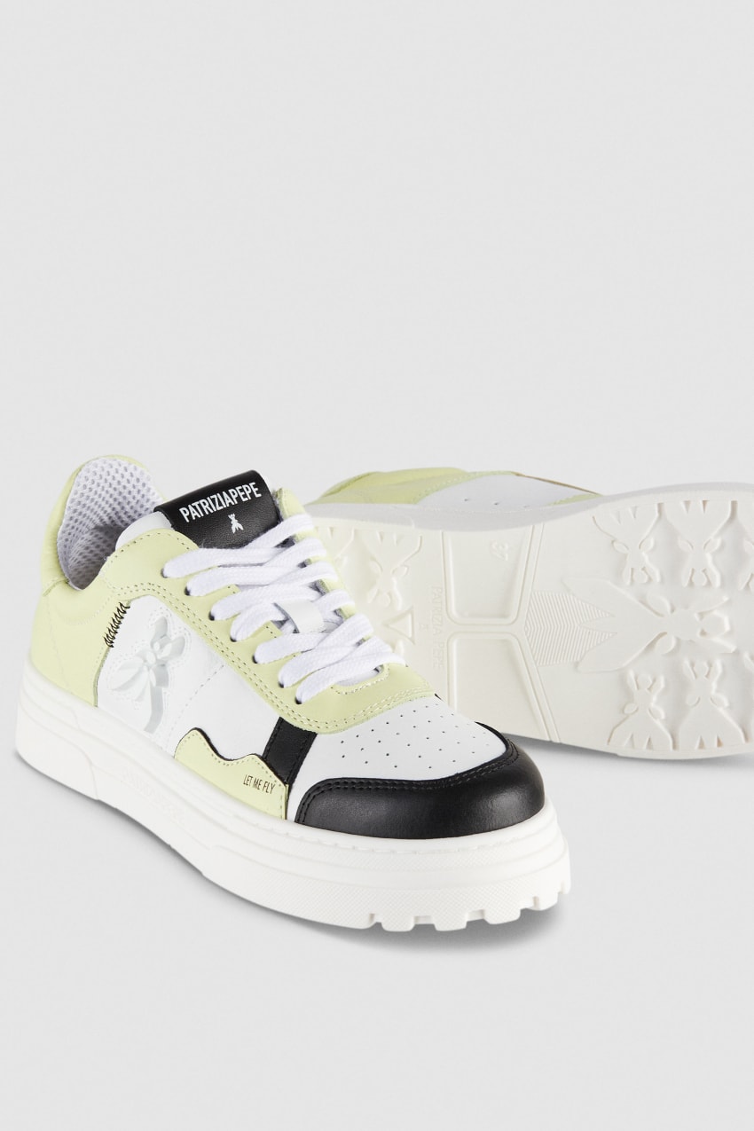 Patrizia Pepe Leather Sneakers Białe | 2436LHOVT