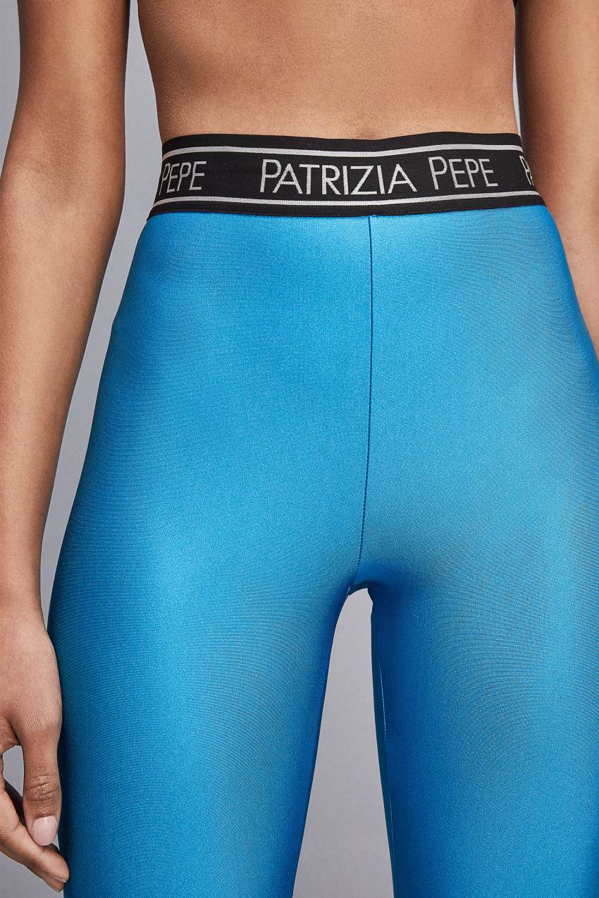 Patrizia Pepe Leggings In Technical Stretch Jersey Głęboka Niebieskie | 1652HNEUV