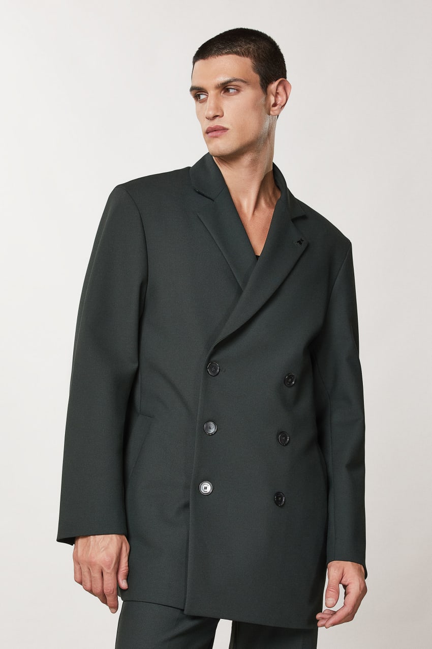 Patrizia Pepe Lined Double-breasted Coat Zielone | 9342SZFJI