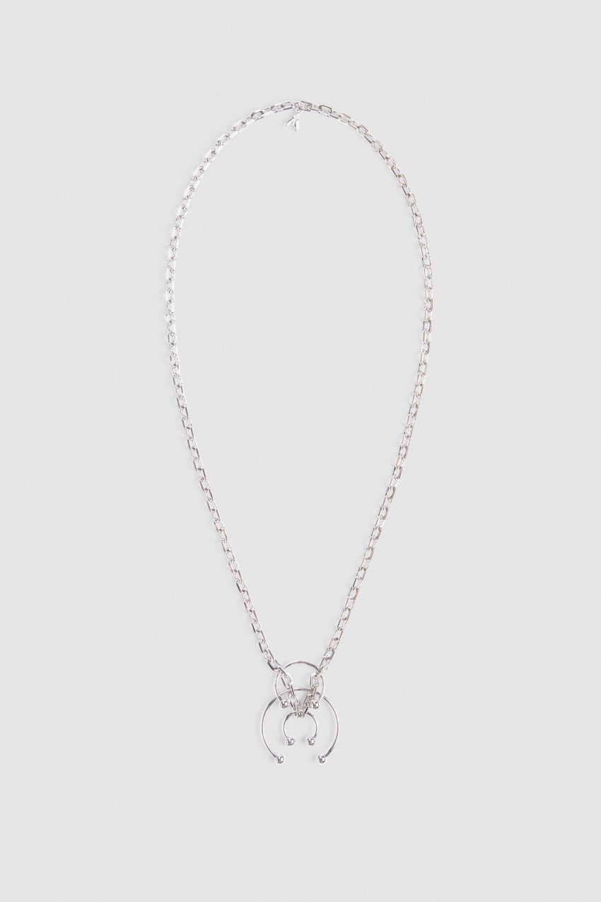 Patrizia Pepe Long Necklace With Piercing Srebrne | 6123CGRLP