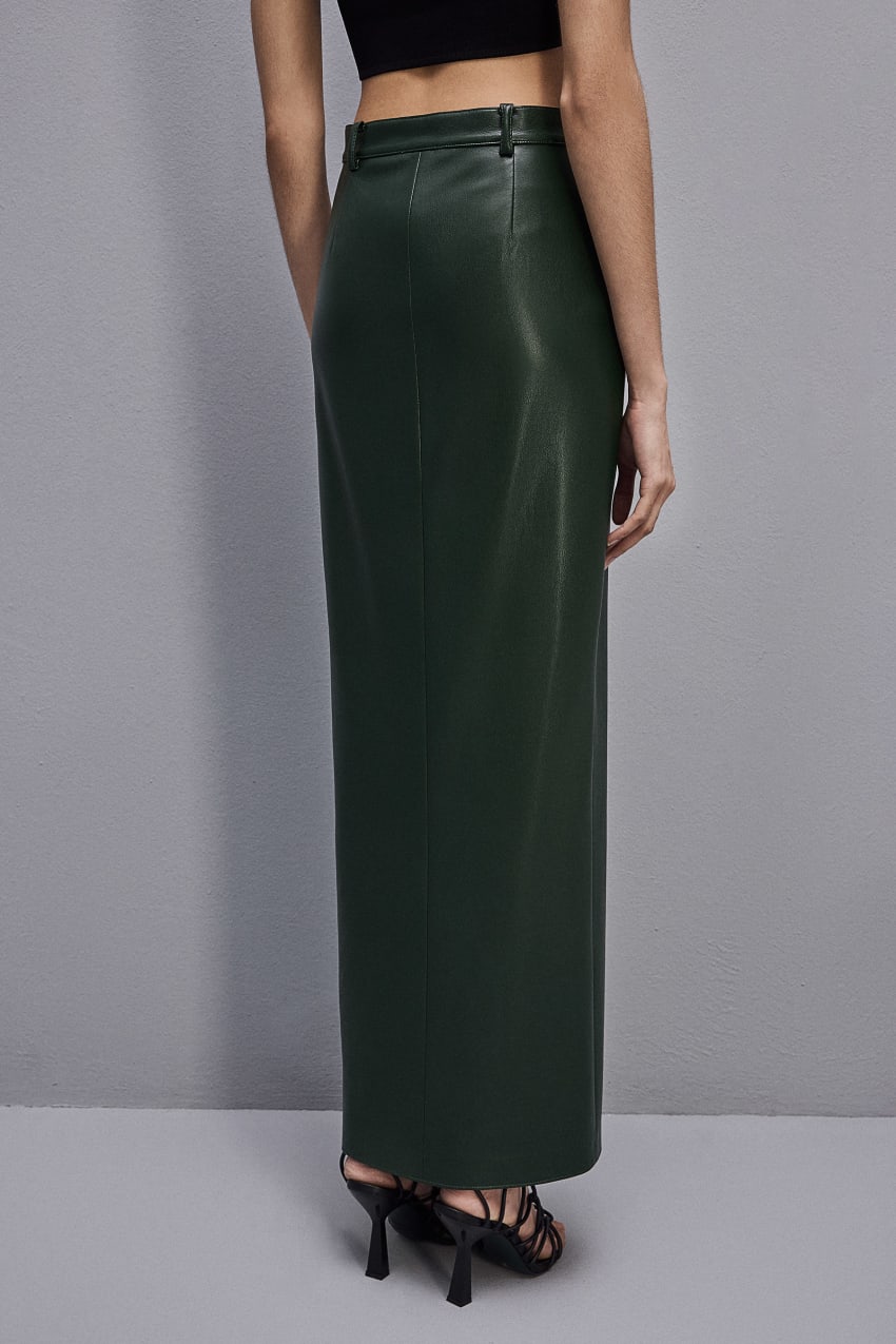 Patrizia Pepe Long Skirt In Coated Fabric Zielone | 8705OPLZU