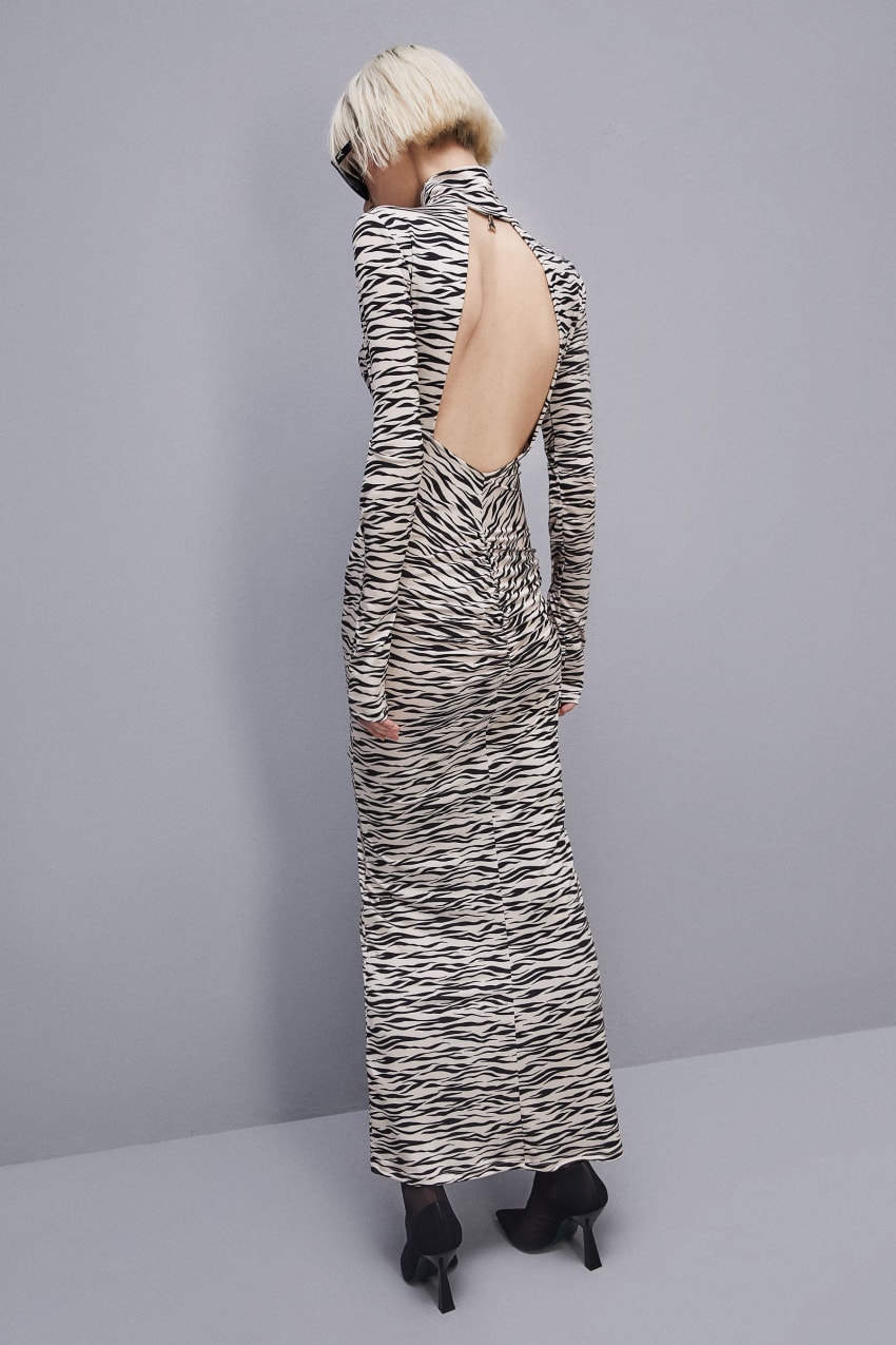 Patrizia Pepe Long Slim Fit Dress Animalier | 0276FPDXQ