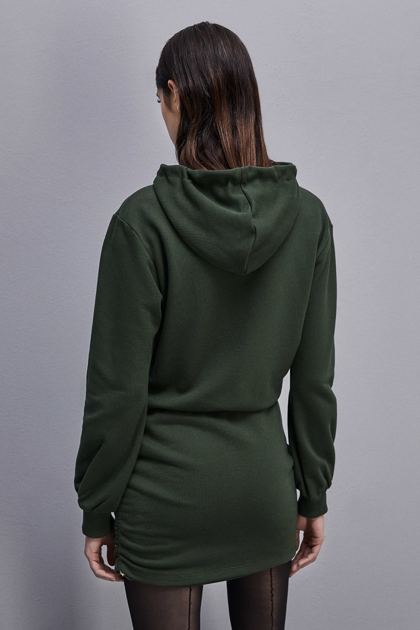 Patrizia Pepe Long-sleeved Fleece Dress Zielone | 1526UKBZT