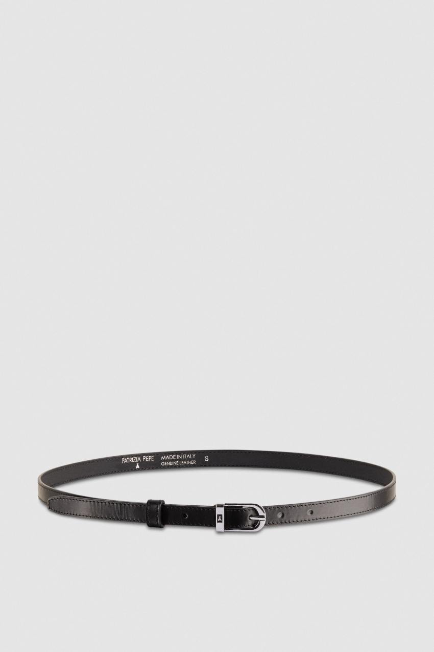 Patrizia Pepe Low-waist Smooth Leather Belt Czarne | 0526AHDPJ