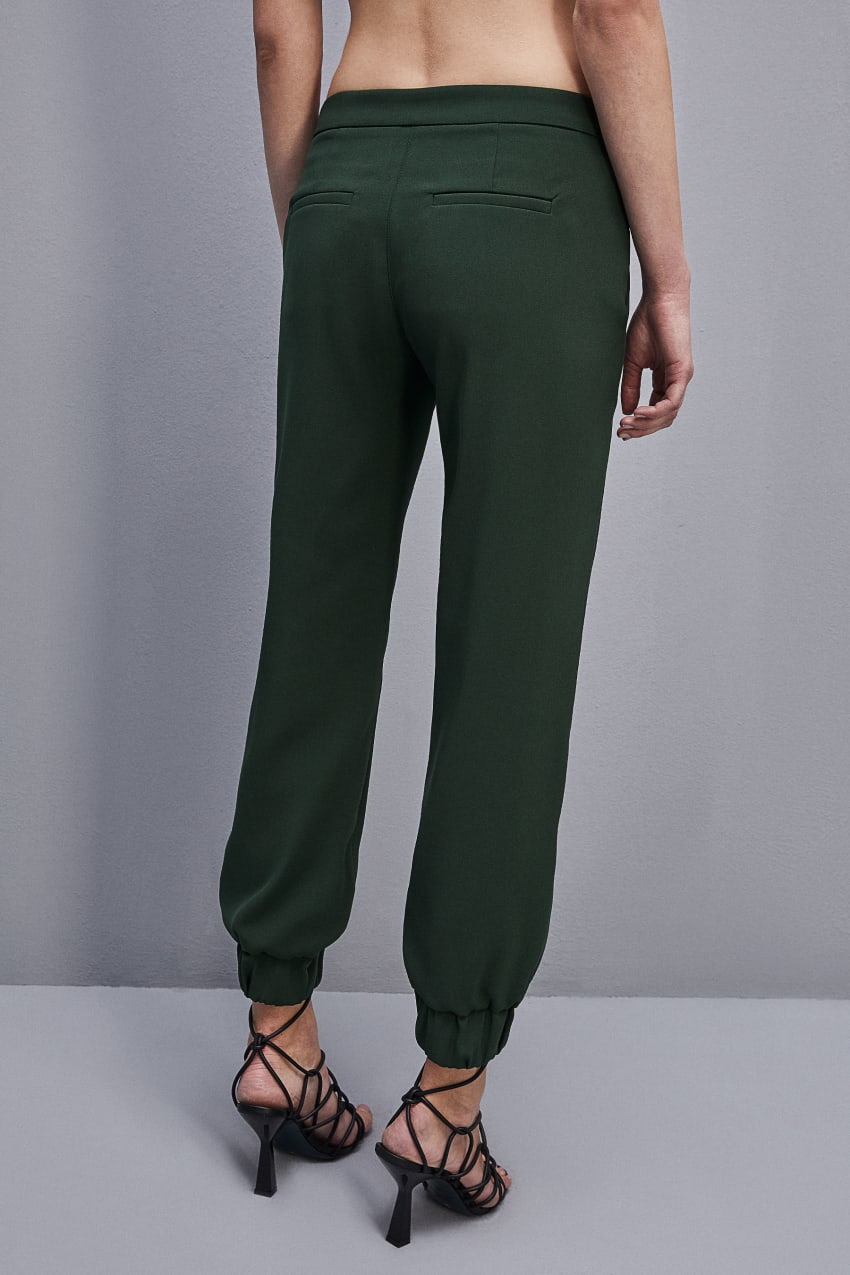 Patrizia Pepe Low-waisted Crepe Jogger Pants Zielone | 0346EAKXV