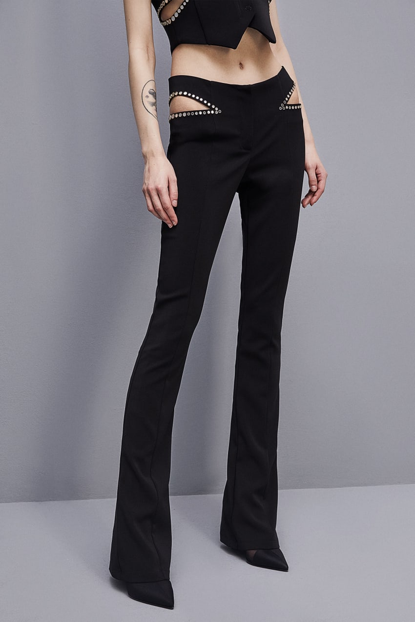 Patrizia Pepe Low-waisted Crepe Pants Czarne | 8214SEPZD