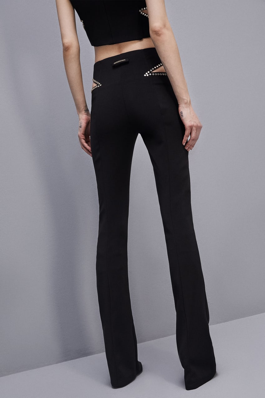 Patrizia Pepe Low-waisted Crepe Pants Czarne | 8214SEPZD