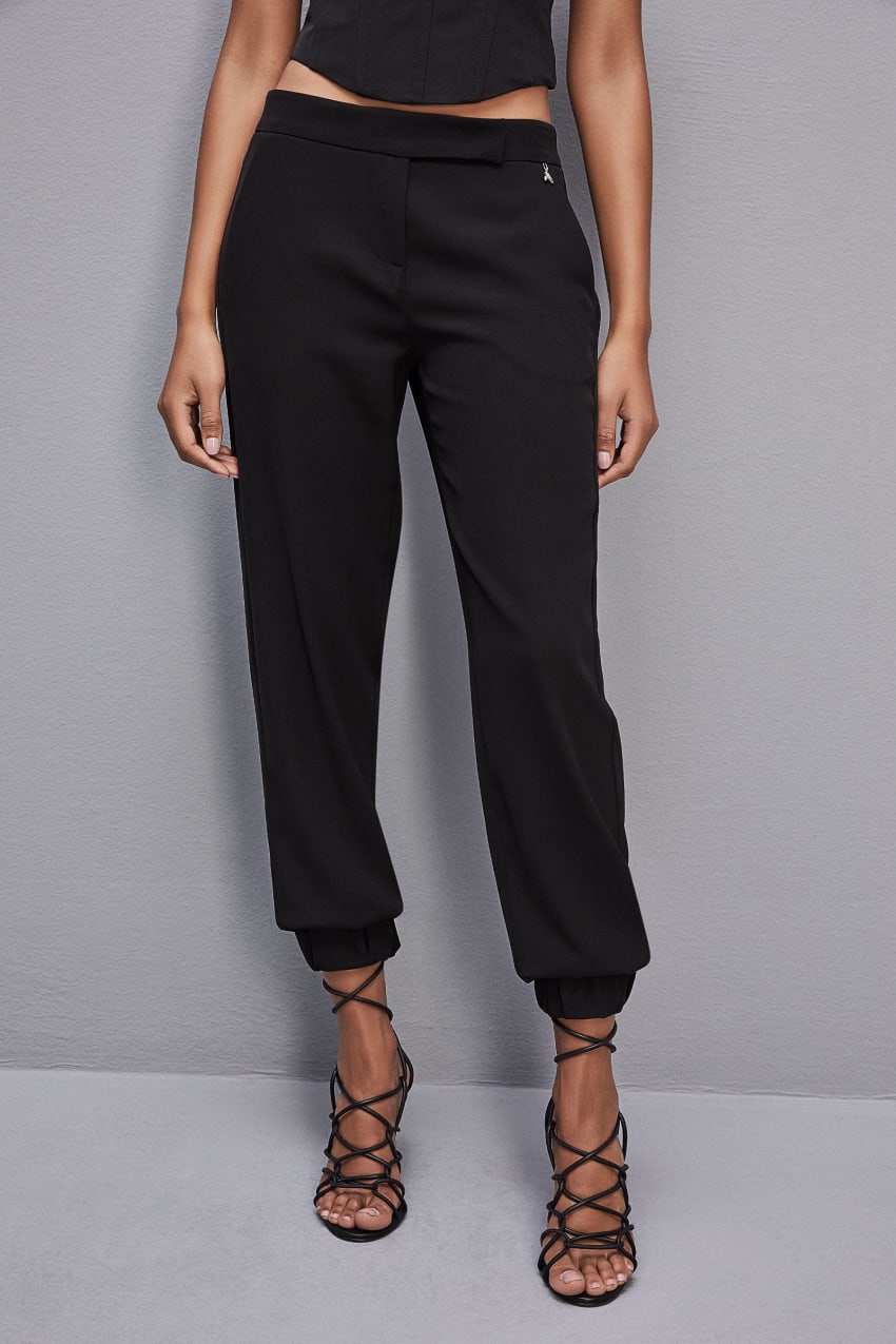 Patrizia Pepe Low-waisted Jogger Pants Czarne | 5430UAIQJ