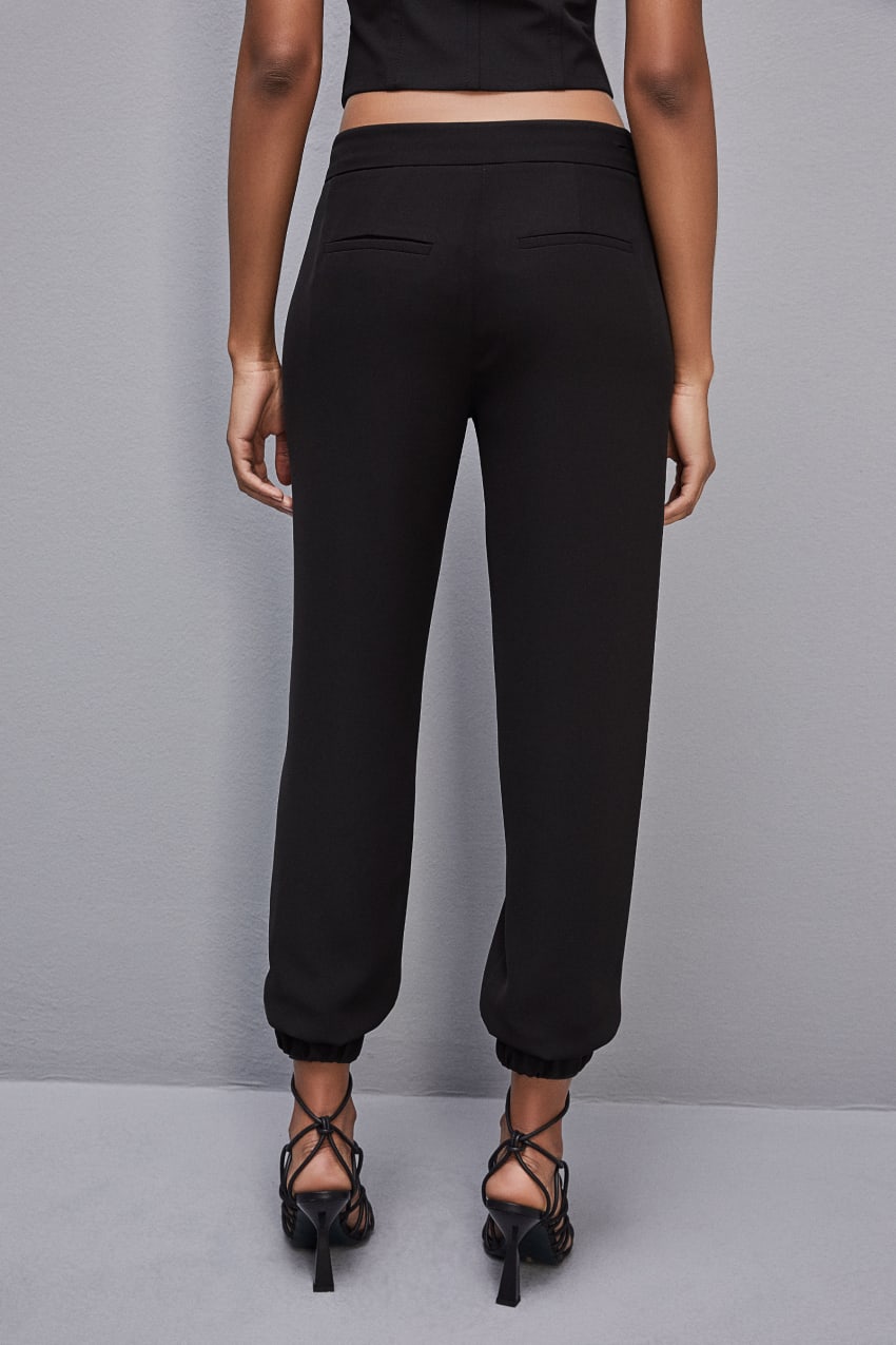 Patrizia Pepe Low-waisted Jogger Pants Czarne | 5430UAIQJ