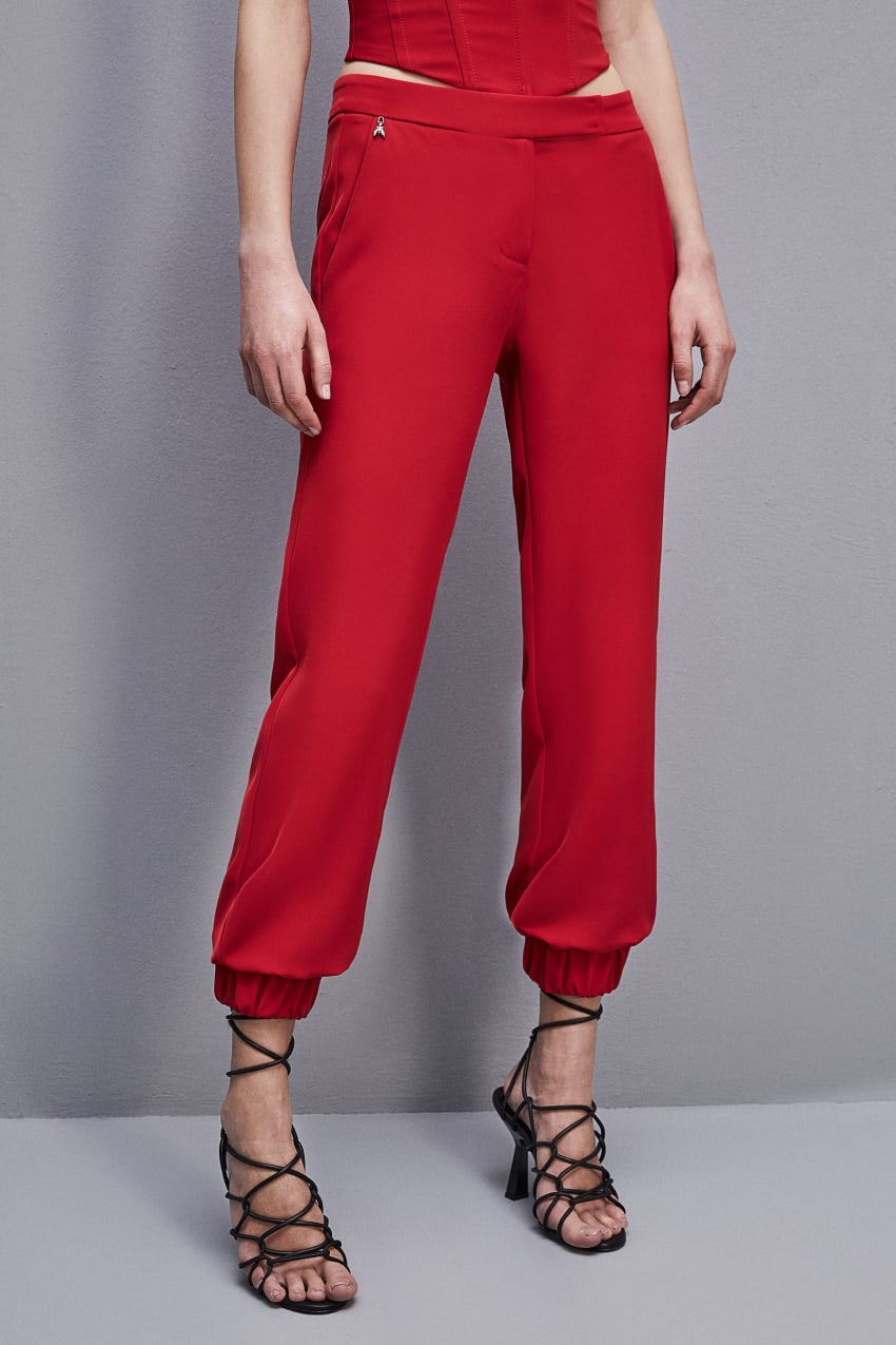 Patrizia Pepe Low-waisted Jogger Pants Czerwone | 4138YHBNO