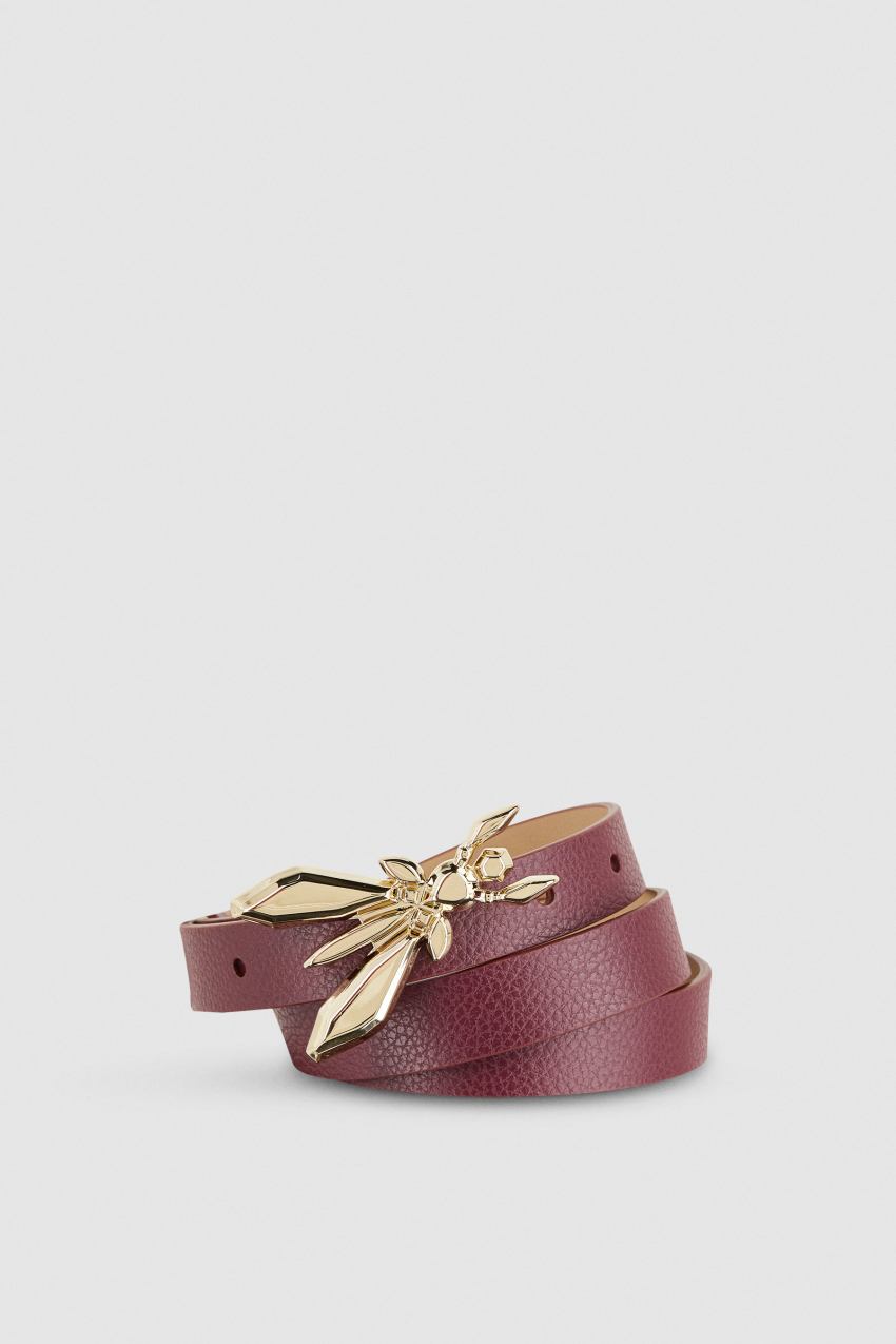 Patrizia Pepe Low-waisted Leather Belt Fioletowe | 8647RIQJM