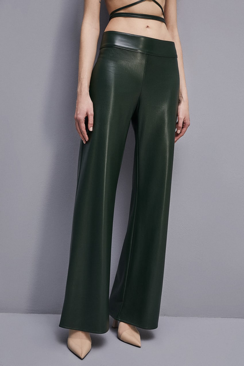 Patrizia Pepe Low-waisted Palazzo Fit Pants Zielone | 5023CZONX