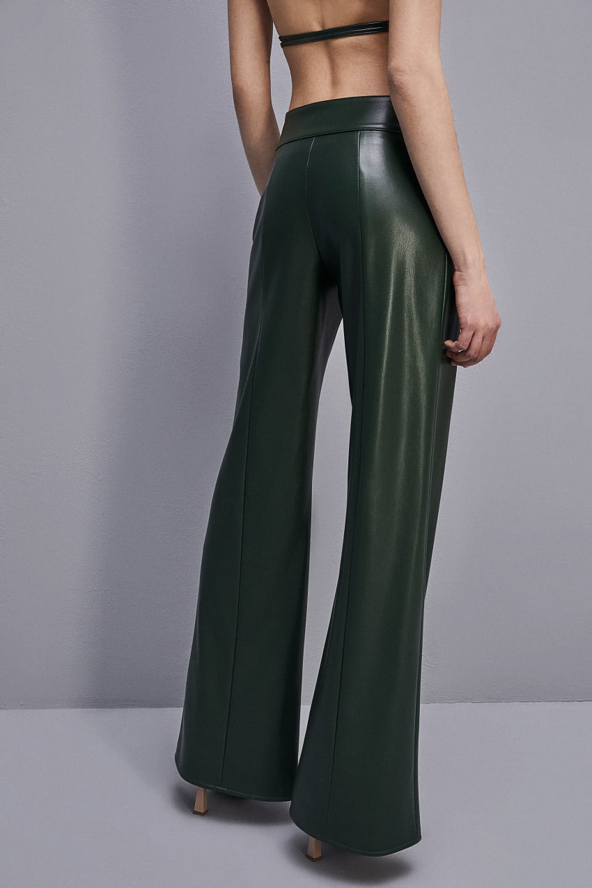 Patrizia Pepe Low-waisted Palazzo Fit Pants Zielone | 5023CZONX