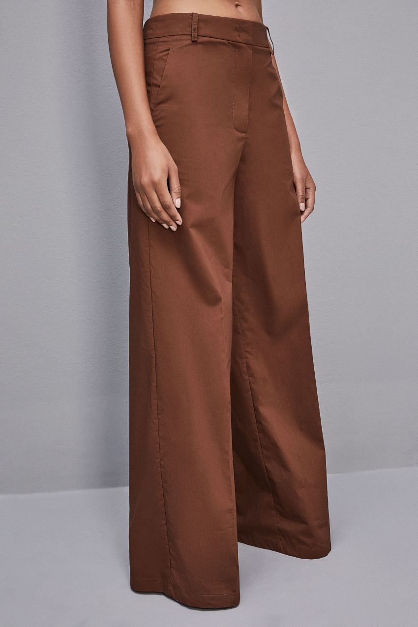 Patrizia Pepe Low-waisted Palazzo Fit Pants Brązowe | 2307MXKSB