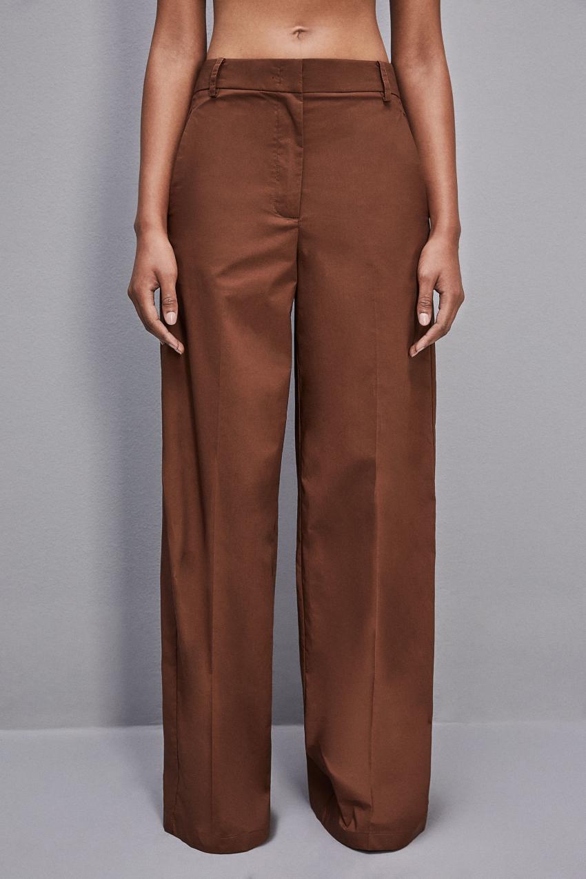 Patrizia Pepe Low-waisted Palazzo Fit Pants Brązowe | 2307MXKSB