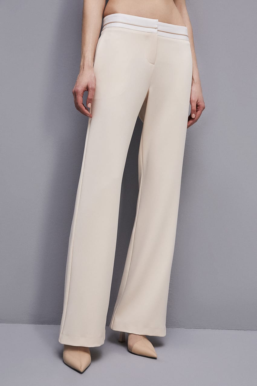 Patrizia Pepe Low-waisted Pants In Comfort Fabric Beżowe | 1497WMIAH