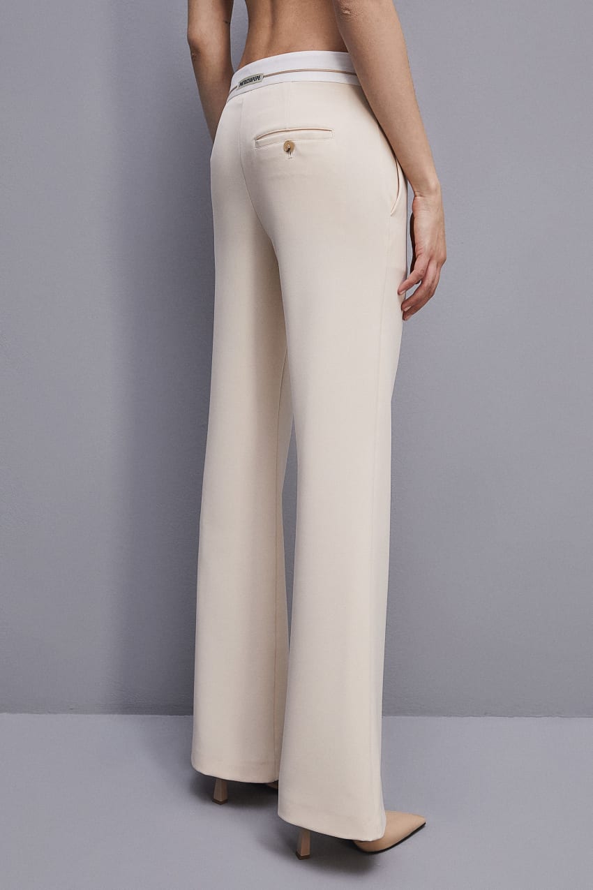 Patrizia Pepe Low-waisted Pants In Comfort Fabric Beżowe | 1497WMIAH