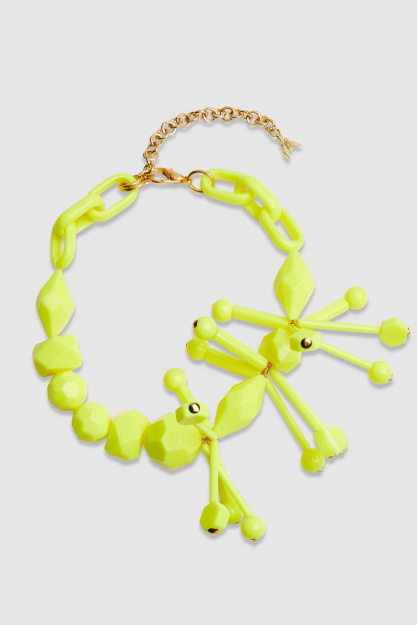 Patrizia Pepe Necklace With Techno Pop Fly Appliqué Żółte | 8609ONUJZ