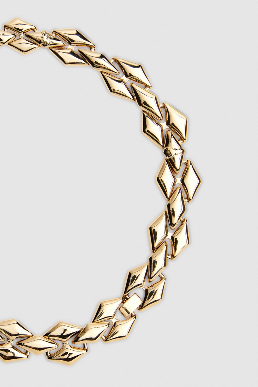 Patrizia Pepe New Chain Brass Necklace Złote | 2063EHROS