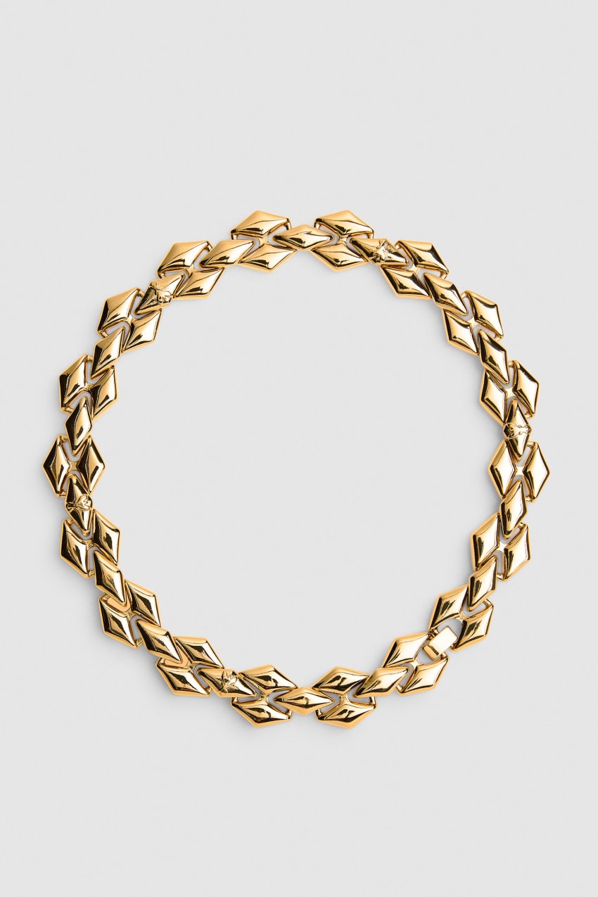 Patrizia Pepe New Chain Brass Necklace Złote | 2063EHROS