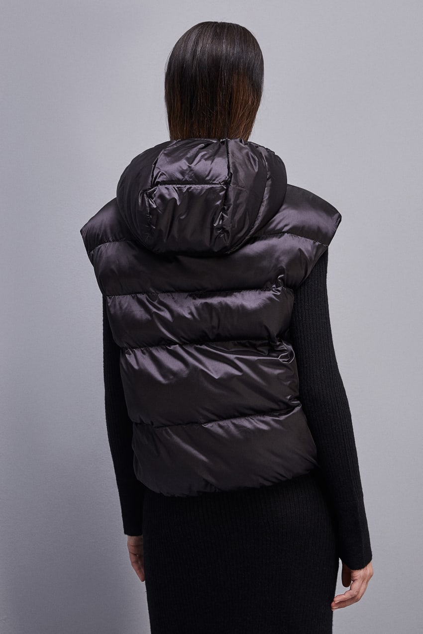 Patrizia Pepe Nylon Sleeveless Down Jacket Czarne | 5149ZQPWR