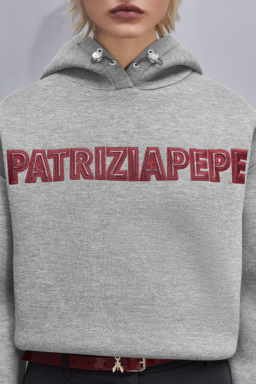 Patrizia Pepe Oversized Hoodie Szare | 7820DESTO