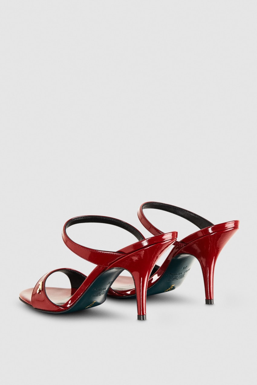 Patrizia Pepe Patent Leather Heeled Sandals Czerwone | 6450TWUMI