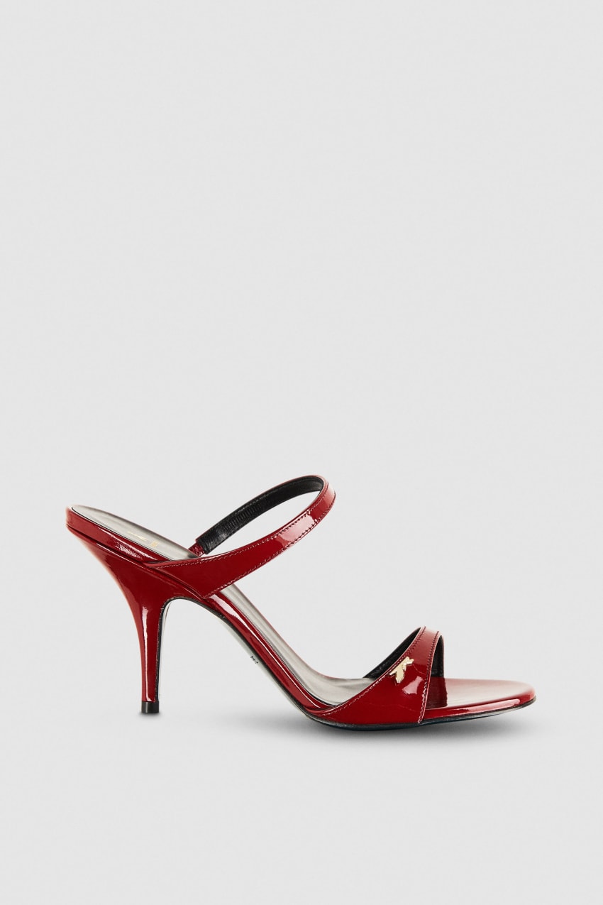 Patrizia Pepe Patent Leather Heeled Sandals Czerwone | 6450TWUMI