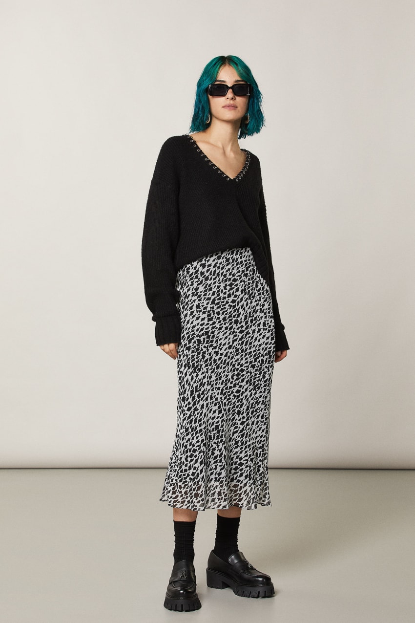 Patrizia Pepe Patterned Midi Skirt Białe | 2861OFTDU