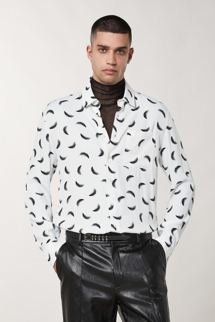 Patrizia Pepe Patterned Shirt With Breast Pocket Białe | 1308SAPQC